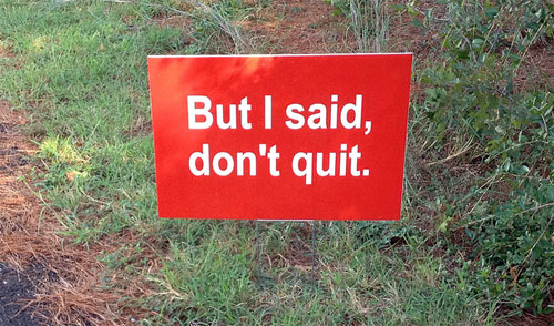 but i said don't quit