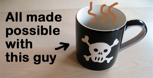skull coffee mug