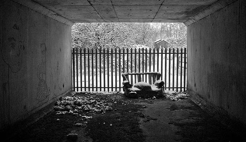 homeless couch bridge