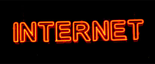 internet neon sign