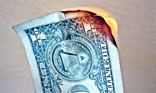 money burning