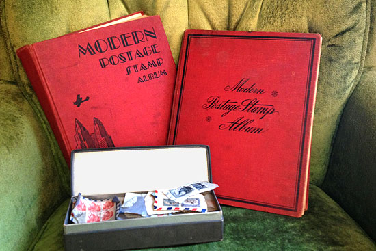 old stamp album collections