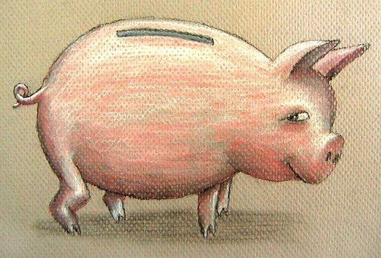 piggy bank drawing
