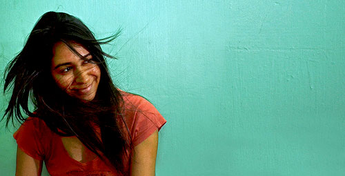 pretty girl smiling
