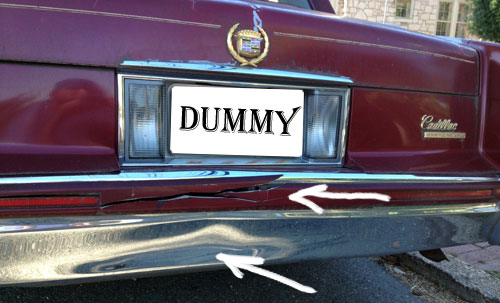 rear ended caddy dummy