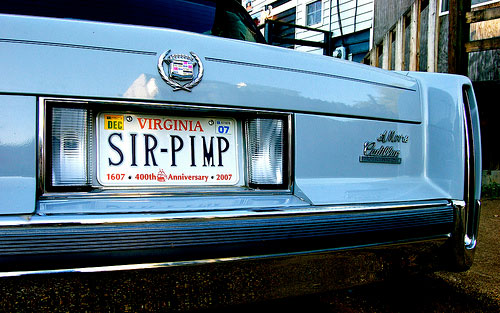 Sir Pimp license plate