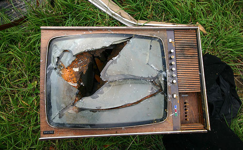 smashed tv