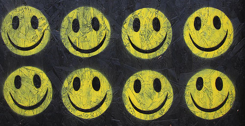 smilies on black