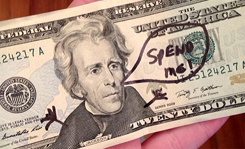 spend me $20 dollar bill