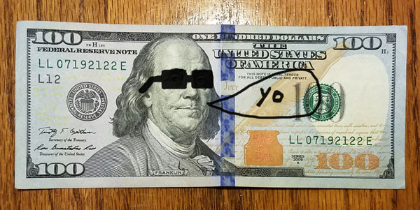 100 dollar bill yo