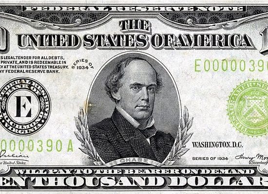 $10,000 dollar bill
