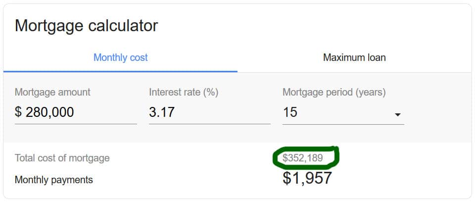 payment mortgage calculator 15 year