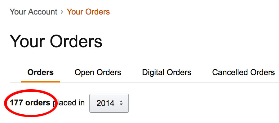 amazon orders 2014