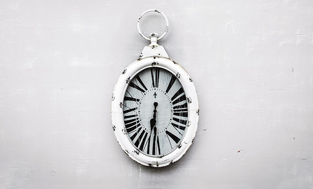 antique white clock