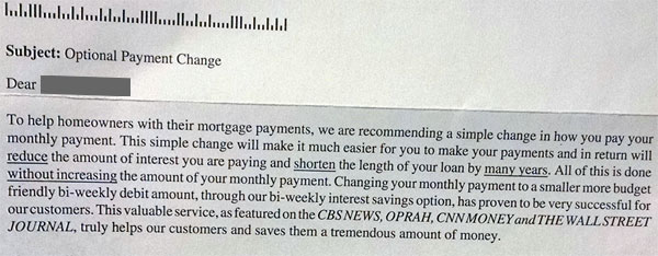 bi weekly mortgage payments