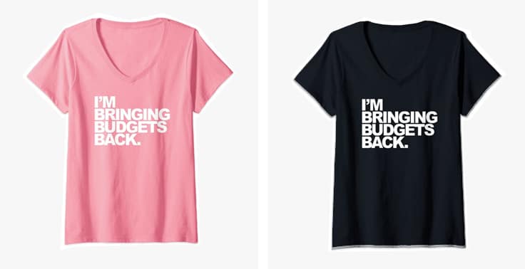 v-neck budgets back shirt