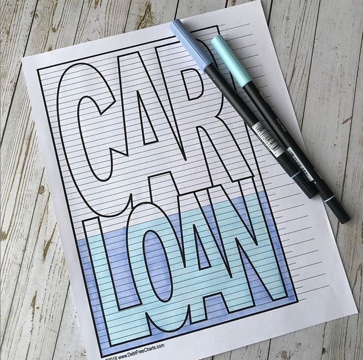 Car loan coloring sheet