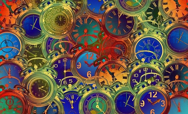 colorful clocks