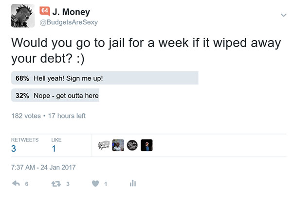 debt jail twitter poll