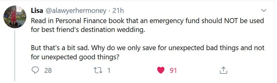 emergency fund wedding