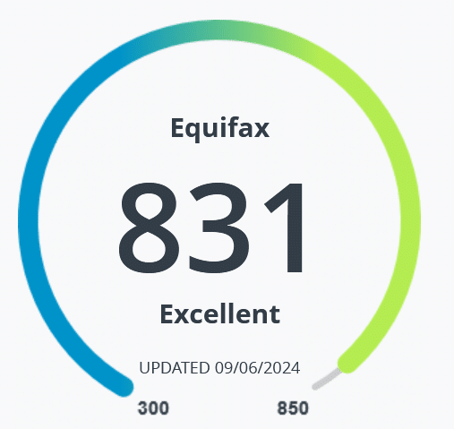 equifax credit score vantage 3.0 - 831