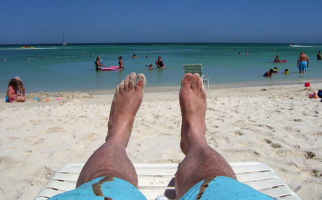 feet at beach