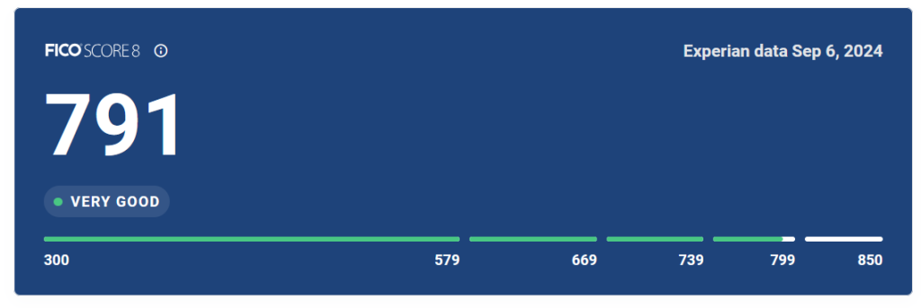 fico score 8 - 791