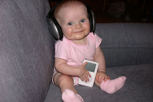 funny baby ipod headphones