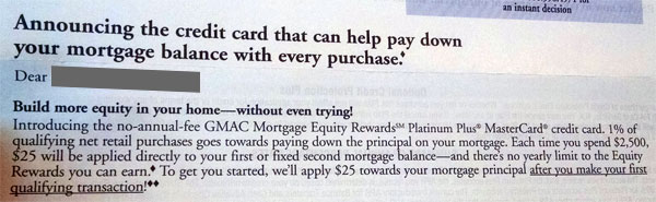 gmac mortgage credit card