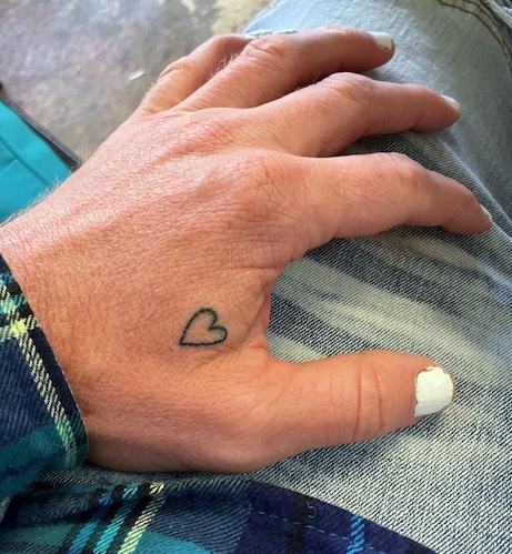 heart tattoo on hand