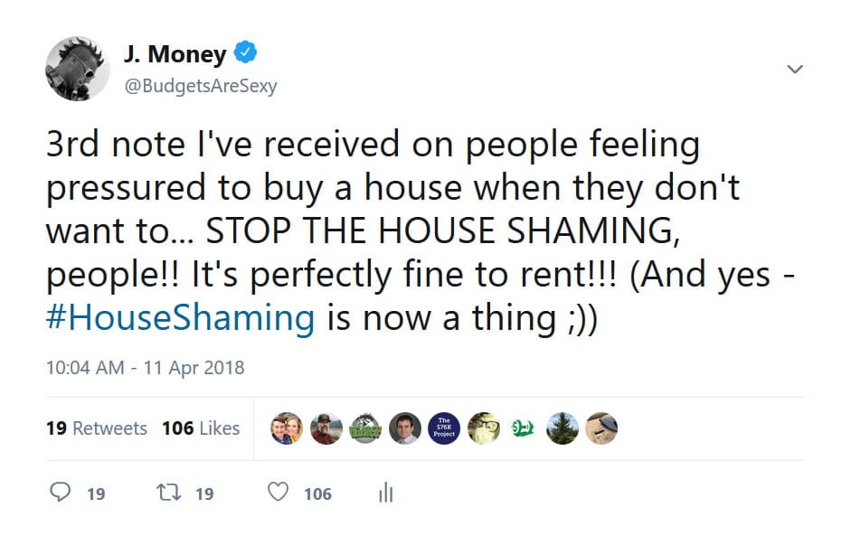 house shaming tweet