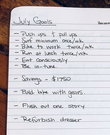 july goals list
