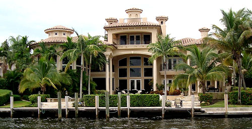 mansion on water