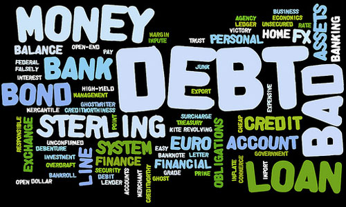 money debt word cloud