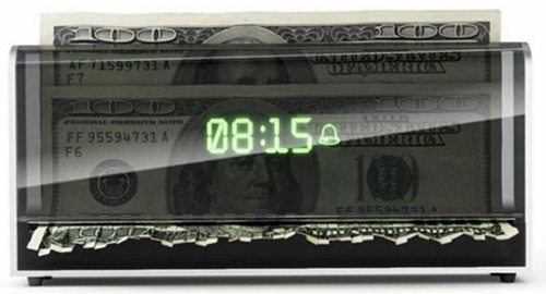money shredding alarm clock