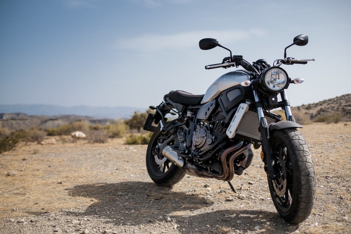 motorcycle in desert