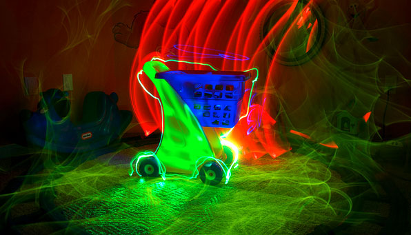 neon shopping cart