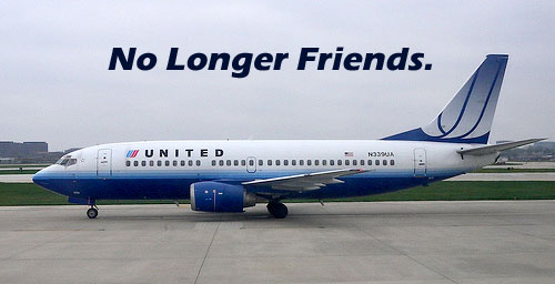 No longer friends, United Airlines