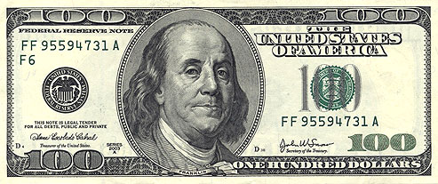 old 100 bill