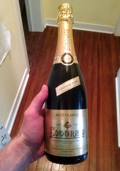 old bottle champagne