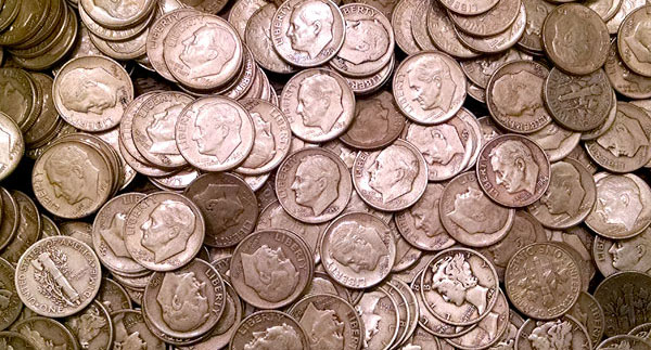 old silver dimes