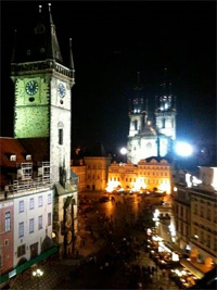 Prague tower @ night