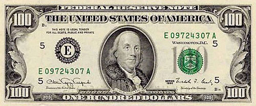 old 100 bill