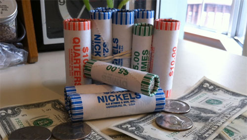 rolls of coins