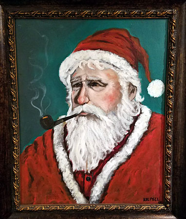 santa painting pipe