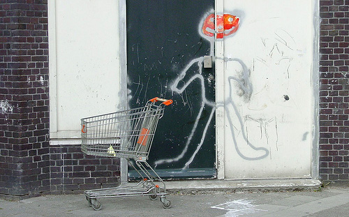 Shopping cart graffiti