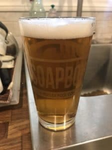 pint glass with soapbox logo