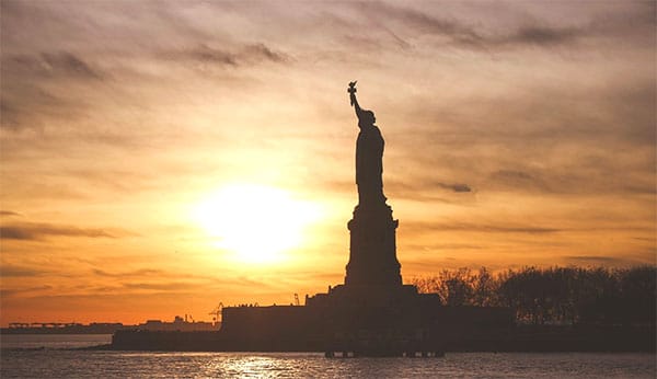 statue of liberty sunrise