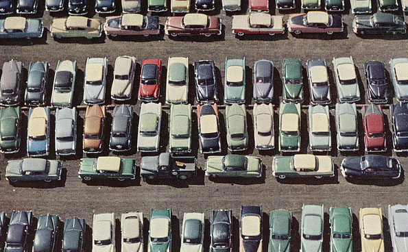 vintage parking lot cars