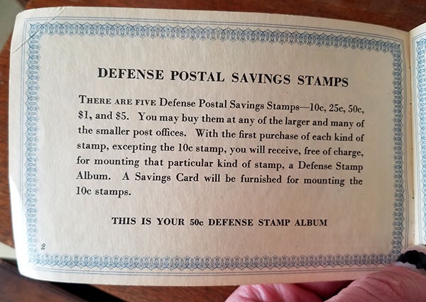 war stamps bond booklet - 50 cents